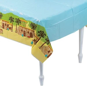 NWT Christmas Holiday Nazareth Plastic Tablecloth 54" X 108"  - Picture 1 of 1