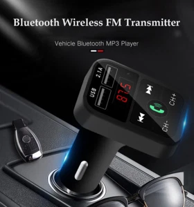 Bluetooth Wireless In Car MP3 FM Transmitter Car Radio Adapter Kit 2 USB Charger - Picture 1 of 15