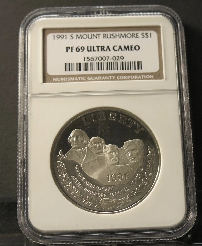 1991 S  MOUNT RUSHMORE  Commemorative Silver Dollar NGC PROOF PF 69 - Image 1 of 1