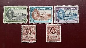 Set GOLD COAST stamps 1928 King George V 1938 George VI 