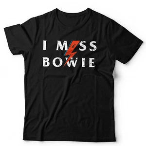 David Bowie T Shirt I Miss Bowie Unisex & Kids Ziggy Aladdin Sane Retro Vintage - Picture 1 of 10