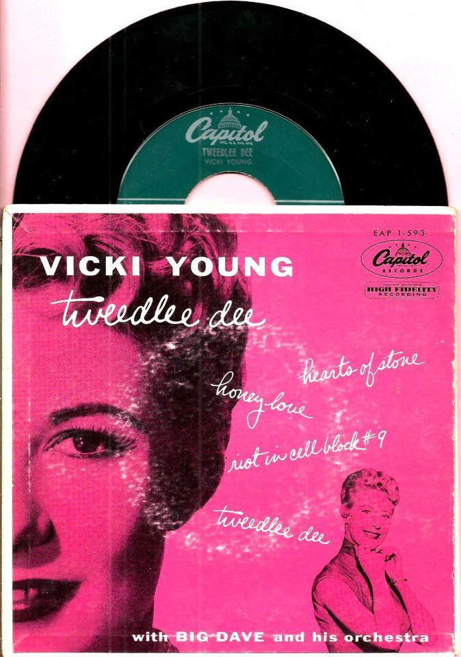 VICKI YOUNG TWEEDLEE DEE ROCKABILLY BOPPER E.P. 45 RPM RECORD - Image 1 of 1
