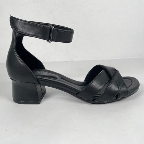 Sandali Clarks Desirae Lily donna taglia 7 M neri in pelle con cinturino alla caviglia scarpe