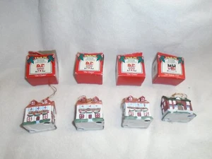 1993 KWIK FILL SET OF 4 PORCELIAN ORNAMENTS 3 CHAPEL & 1 TOWNE HALL - Picture 1 of 8
