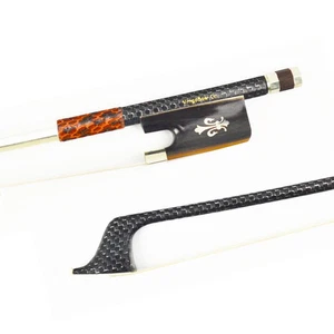 Arco para violonchelo de fibra de carbono trenzado plateado de tamaño completo bonito cuerno de buey rana tono dulce - Imagen 1 de 8