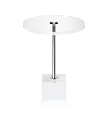 Mesa auxiliar de acrílico transparente, mesa auxiliar, para sala de estar, 13,5 X 13,5 pulgadas, 23 pulgadas de alto Foto 1 de 4