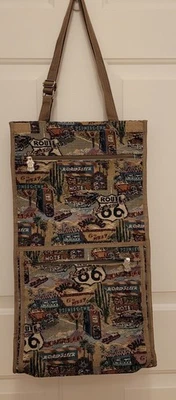 Route 66 Carpet Tapestry Embroidered Rolling Luggage Collapsible Bag on Wheels  - Image 1 of 4
