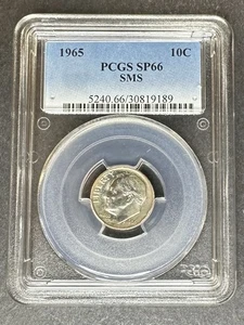 Moneda de diez centavos Roosevelt 1965 SMS PCGS SP-66, compra 3 artículos, ¡obtén $5 de descuento!! - Imagen 1 de 2