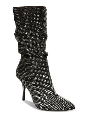 THALIA SODI Mujer Negro Estrás Raquell Punta Stiletto Slouch Bota 8 M Foto 1 de 4