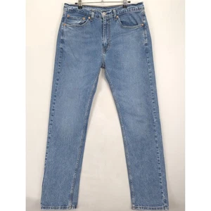 Levi's 505 Men 34x32 Blue Jeans Regular Fit Straight Leg Denim Medium Vtg Wash - Picture 1 of 12