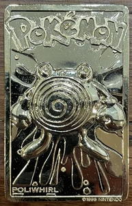 POKEMON Poliwhirl #61 23k Gold Plated Card Vintage 1999 Burger King Promo COA - Picture 1 of 5