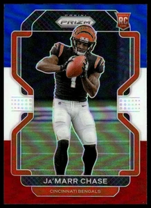 2021 Panini Prizm #337 Ja'Marr Chase Rosso Bianco e Blu - Foto 1 di 2