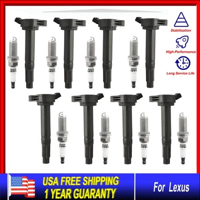 8X Ignition Coils & 8X Spark Plugs for Lexus GS430 GS430 2001-2006 4.3L - Image 1 of 4