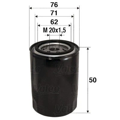 586001 VALEO Oil Filter for ALFA ROMEO,ALPINE,ARO,DACIA,JEEP,LADA,LANCIA,LEXUS,L - Image 1 of 1