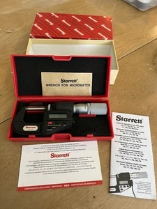 Micrómetro Exterior Starrett 733XFL-1, 0-1" Buen Estado Envío Rápido - Imagen 1 de 9