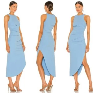 MISHA X REVOLVE Ida Kleid ärmellos gerafft Etuikleid Gr. 4 puderblau Neu mit Etikett - Bild 1 von 13