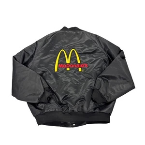 Vintage McDonalds Satin Bomberjacke Herren Größe 2XL gesticktes Logo Retro - Bild 1 von 7