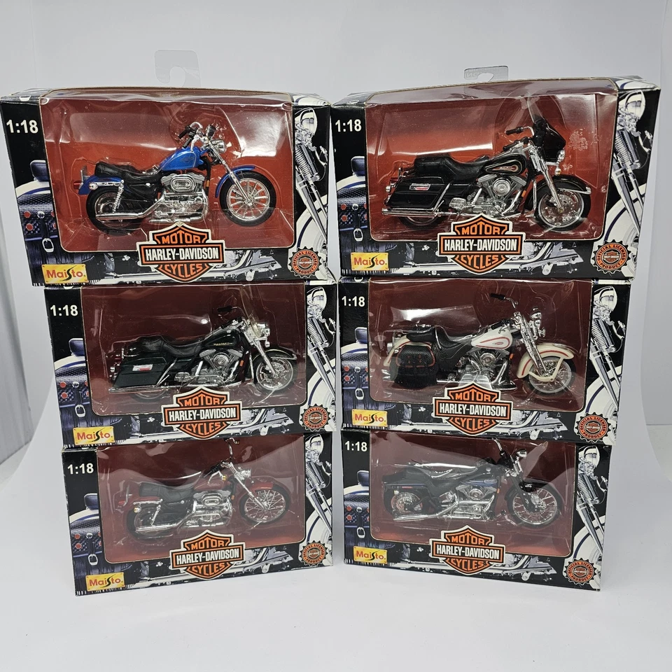 Lote Harley Davidson Moto 1/18 Diecast Maisto 31360 Juego Completo de 6 1997  Foto 1 de 4