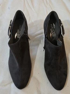 Botines AeroSoles Reposatacón Gamuza Marrón con Hebilla y Cremallera Usados Una Vez Talla 8.5 Foto 1 de 4