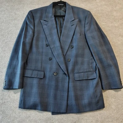 Chaqueta Blazer Abrigo Deportivo Christian Dior Monsieur Azul Marino Glen Check Lana 46 Foto 1 de 4