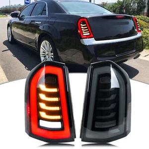 LED Tail Lights for Chrysler 300 300C 300S 2011-2014 Grey Rear Lamps Assembly - Picture 1 of 5