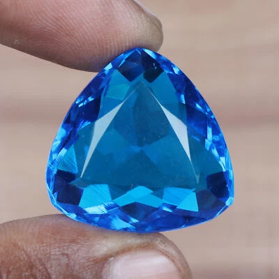 WOW Topacio Azul 20 CT Trillón de Facetas Corte Creado en Laboratorio Gema Suelta para Anillo y Colgante Foto 1 de 4