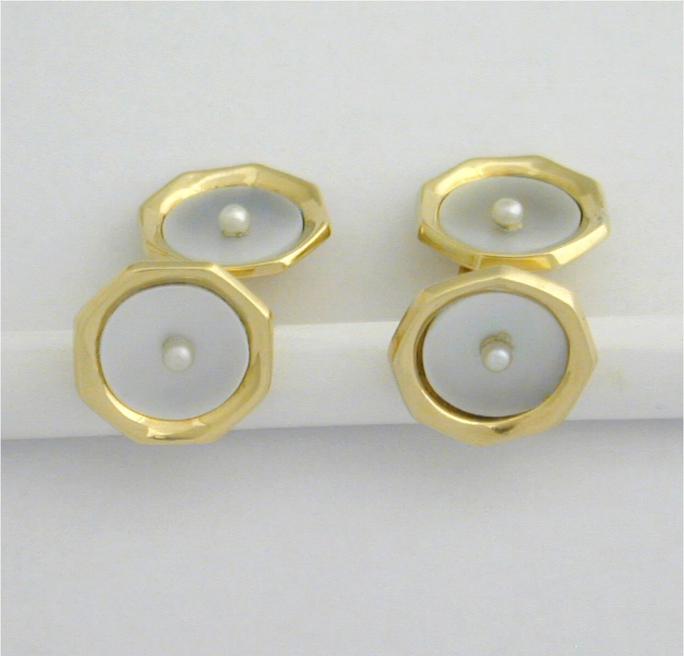 ANTIKE MANSCHETTENKNÖPFE PERLMUTT/PERLE Wert EUR 1998,- - Bild 1 von 1