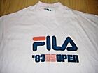 **One Of A Kind**Fila Big Logo Vintage 80S**Pink** Us Open Tennis T Shirt**Sz M
