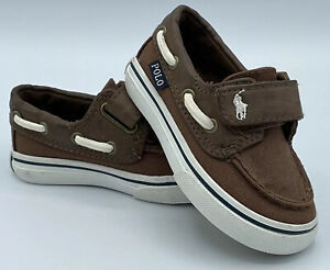 Polo Ralph Lauren Toddler Boys Canvas with Faux Leather Trim Sneaker Shoes 4 1/2