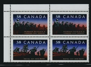 1989 Canada SC# 1250a UL - Canadian Infantry Regiment - Plate Block M-NH # 3245 - Picture 1 of 1