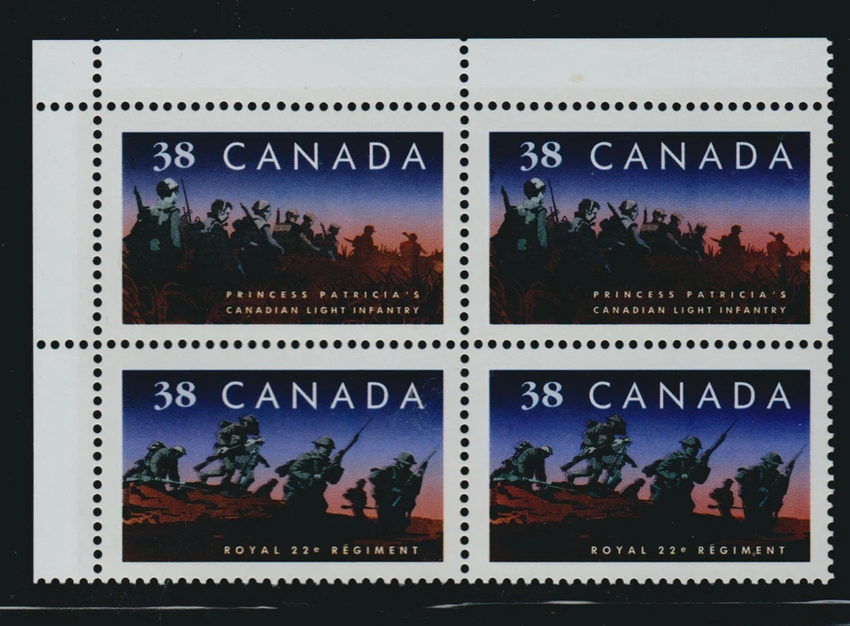 1989 Canada SC# 1250a UL - Canadian Infantry Regiment - Plate Block M-NH # 3245 - Image 1 of 1