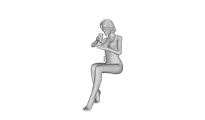 Printle O Femme 1234T-Mujer sentada sosteniendo taza figura para dioramas conjuntos de tren - Imagen 1 de 11