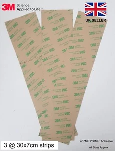 6 Strip Pack 30cm x 7cm approx 3M™ 467MP Double Sided Adhesive Transfer Tape - Picture 1 of 1