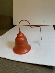 Shopkeepers Bell Bracket And Bell Painted Metal Orange 8” - Picture 1 of 4