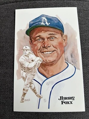 JIMMY FOXX  Perez Steele Hall Of Fame Postcard  Philadelphia Athletics  SHARP - Image 1 of 4