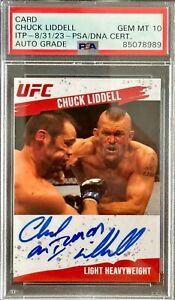Chuck Liddell Signed UFC Round 2 AUTO Inscribed “The Iceman” PSA 10