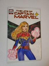THE LIFE OF CAPTAIN MARVEL #1 (2018 MARVEL) ORIGINAL 1of a kind  SKETCH ART