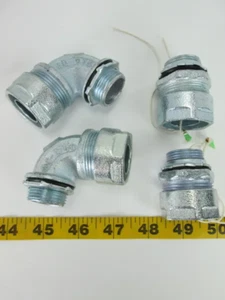 New Lot of 4 Conduit Coupling Electrical Fitting Elbows & Unions 4Q-975 - Bild 1 von 8