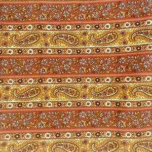 Waverly Fabrics 102" X 48" Paisley Striped Earthtone Zepel Dupont Savalux Finish - Picture 1 of 7