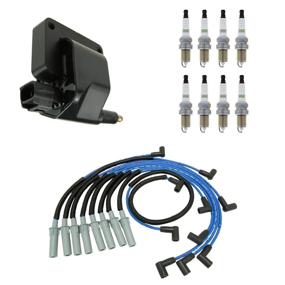 Kit de 8 bujías de platino de cables de bobina de encendido NGK para Dakota Ram 2500 V8 Foto 1 de 1