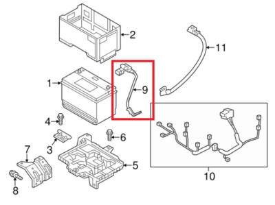 BATERÍA HYUNDAI SANTA FE TM/RHD - CONJUNTO SENSOR 2018 HYUNDAI genuino Foto 1 de 2