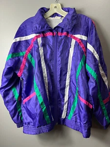 Chaqueta cortavientos deportiva vintage de nailon de calentamiento de los años 80/90 talla S pasillo central - Imagen 1 de 7