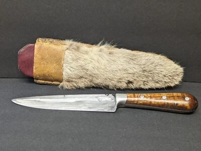 Cuchillo de campamento Mike Beathe 10,5" forjado 1085 acero al carbono agarre de roble y funda personalizada Foto 1 de 4