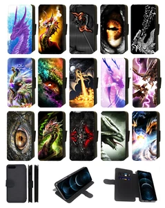 iPhone DRAGON GOTHIC ABSTRACT Flip/Wallet Phone Case 5,6,7,8,X,XR,XS, SE Max - Picture 1 of 25