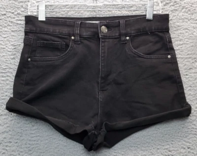 Pantalones cortos de mezclilla Refuge para mujer talla 9 negros bolsillos ajuste cómodo frente plano plegables Foto 1 de 4