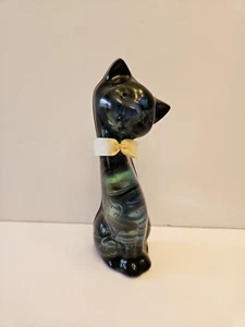 Genuine Paua Shells Resin Cat Figurine from New Zealand by Pacific - Picture 1 of 10