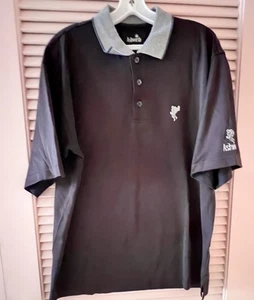 Ashworth Men’s Size XL GOLF Shirt Polo Size X Black Short Sleeve Stretch - Picture 1 of 11