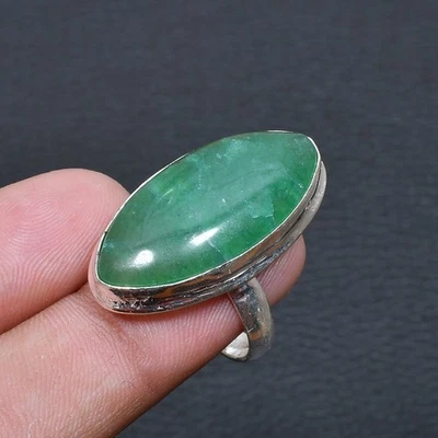 Anillo Joyería Esmeralda Hecho a Mano Talla EE. UU. 7,5 k138 Foto 1 de 3