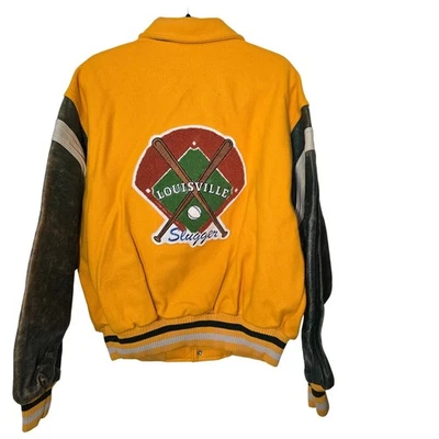 NWT Rare Vintage 90s Louisville Slugger Wool Leather Bomber Letterman Jacket - Image 1 of 4
