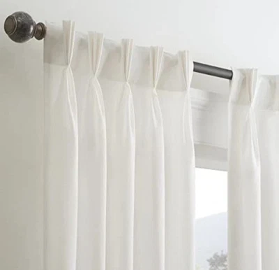 Waverly Serendipity White One 5 Pinch Pleat Light Filtering Rod Drape 25"Wx84"L  - Image 1 of 4